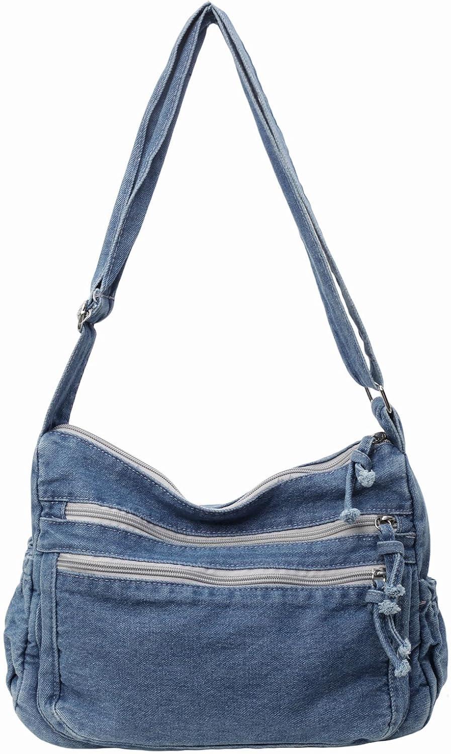 Large Denim Purses for Women Denim Tote Bag Casual Retro Crossbody Lightweight Shoulder Bag Canvas Handbags