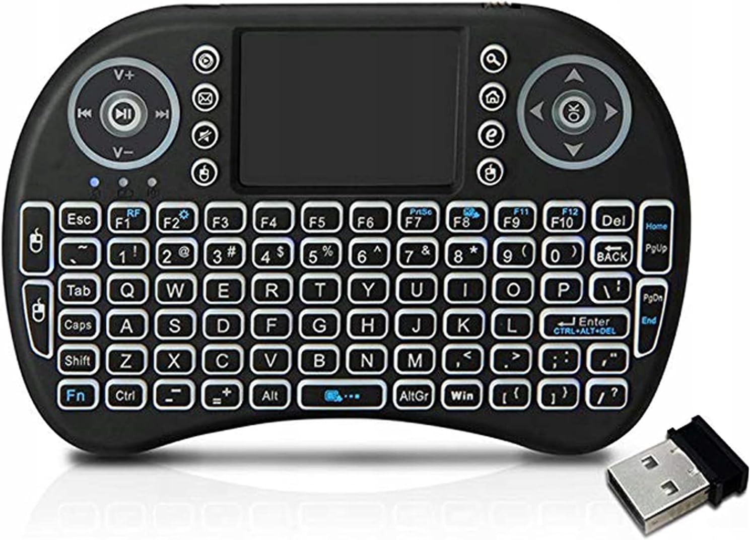 Rashmi IMPEX AirPAD i8 Mini Wireless Keyboard with Mousepad | Inbuilt Backlight | Supports All Smart TV, Android TV Box, Smart Phone, iOS and Raspberry-pi