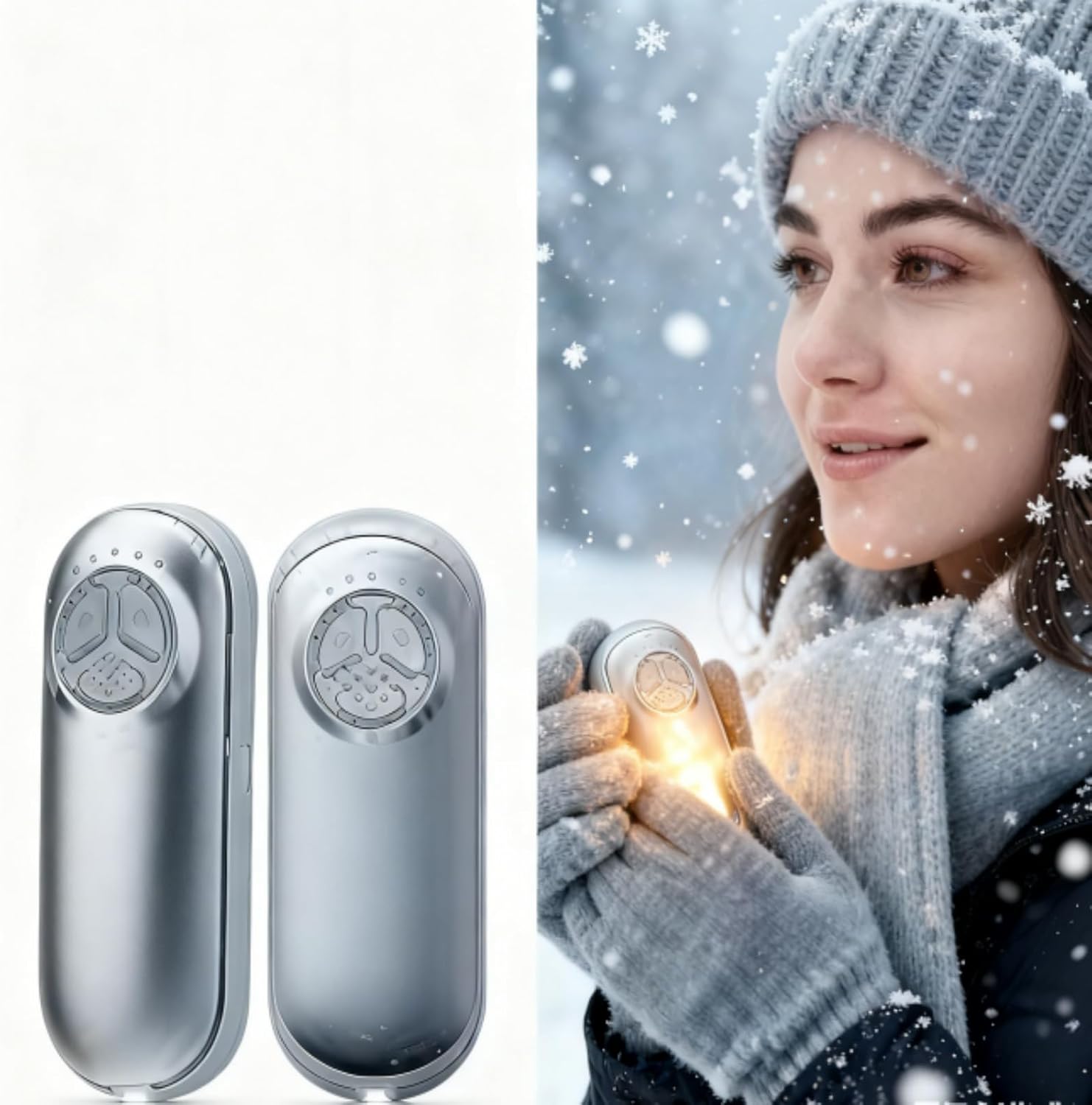 Rechargeable Hand Warmers 2 Pack, 3000mAh Electric Hand Warmer with Flashlight Portable Pocket Heater with 5 Heat Levels, Ideal for Women Men Outdoor Skiing Camping