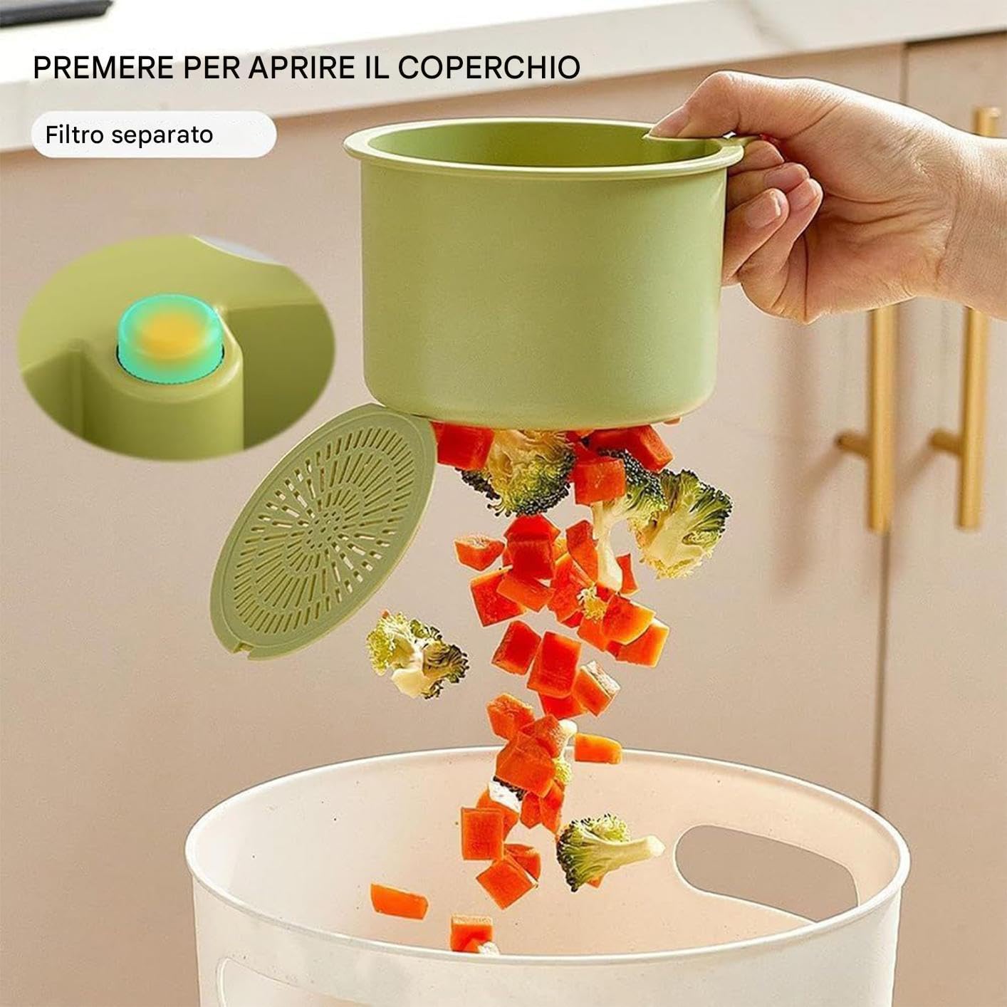 Cestello Di Scarico Per Lavello Da Cucina, Cestino Di Scarico Del Scolapasta Del Sospeso, 2025 Lavello Cucina Autopulente Per Rifiuti Alimentari Rubinetto Da Appendere