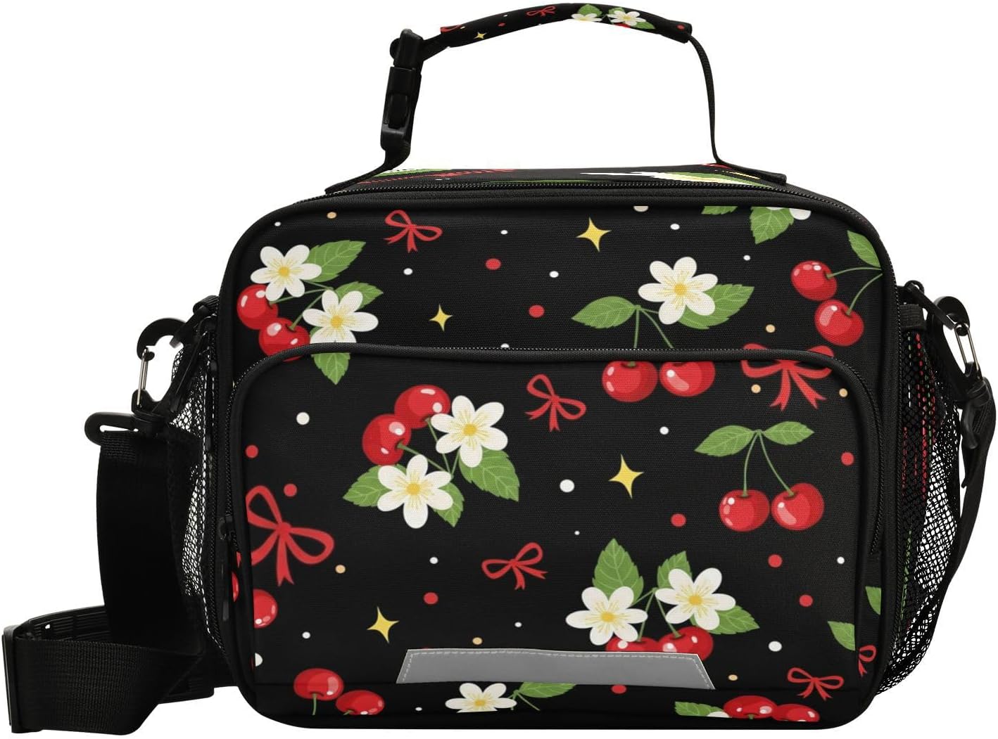 Dussdil White Gray Marble Kids Lunch Bags Lunch Box Insulated Cooler Bag Reusable Organizer Tote Bags with Adjustable Shoulder Strap for Girls Boys Women Men School Work Picnic Beach Sporting