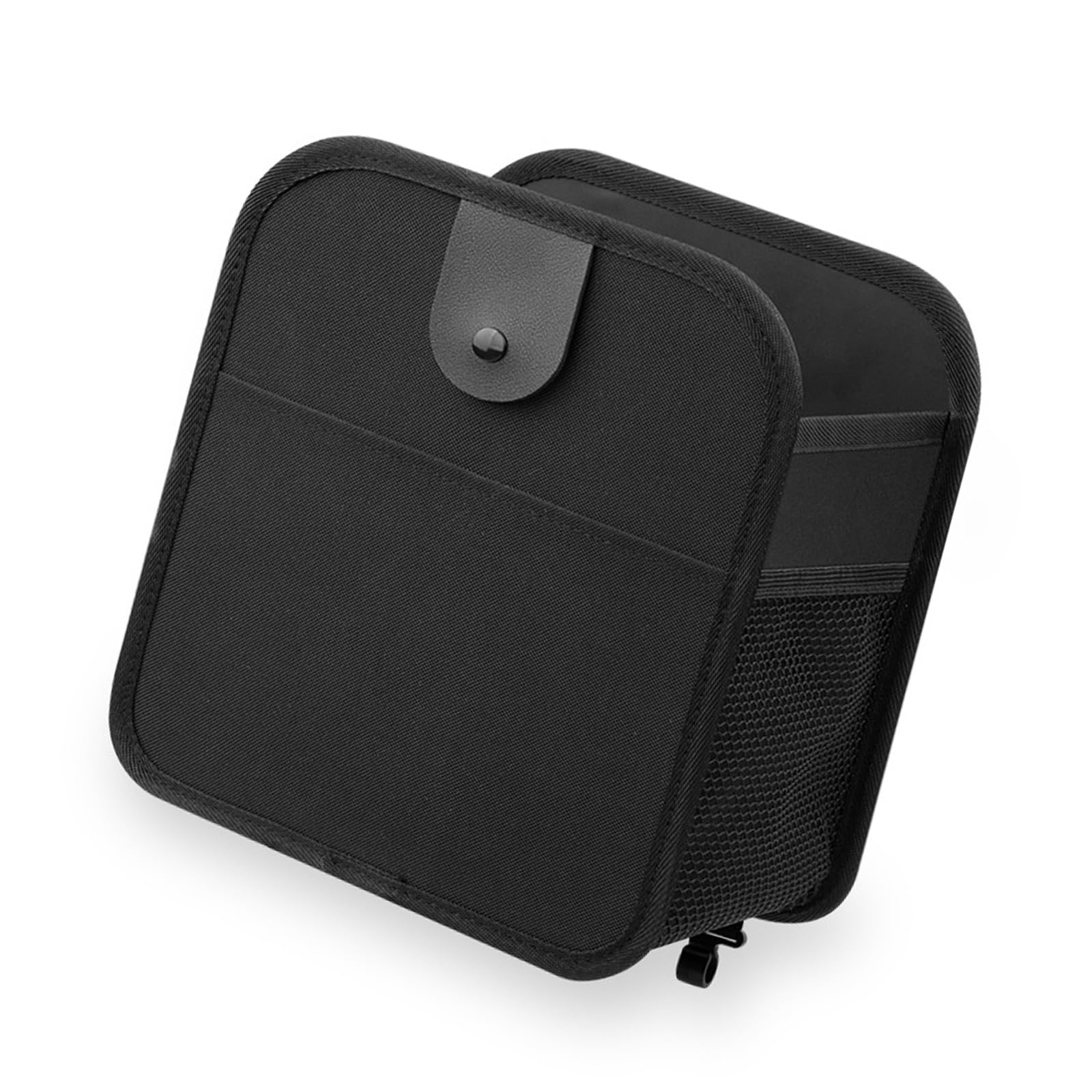 Hsioluted Multipurpose Vehicle Waste Bag with Stretchable Opening and Pocket Organizes Trash and Small Items Efficiently University Fabric Car Cart