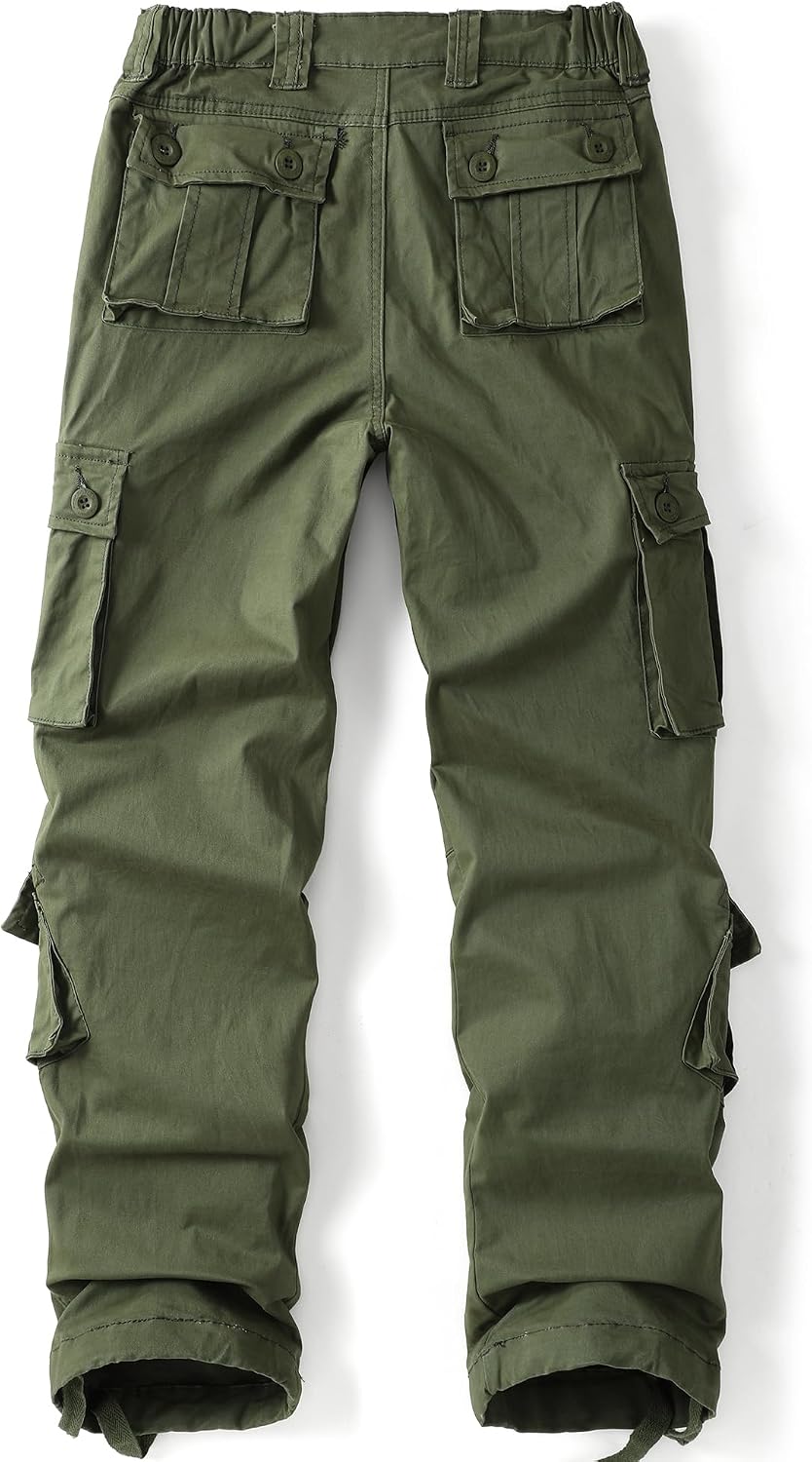 AKARMY Women's Cotton Casual Work Pants Camouflage Cargo Pants Parachute Pants for Women with Pockets