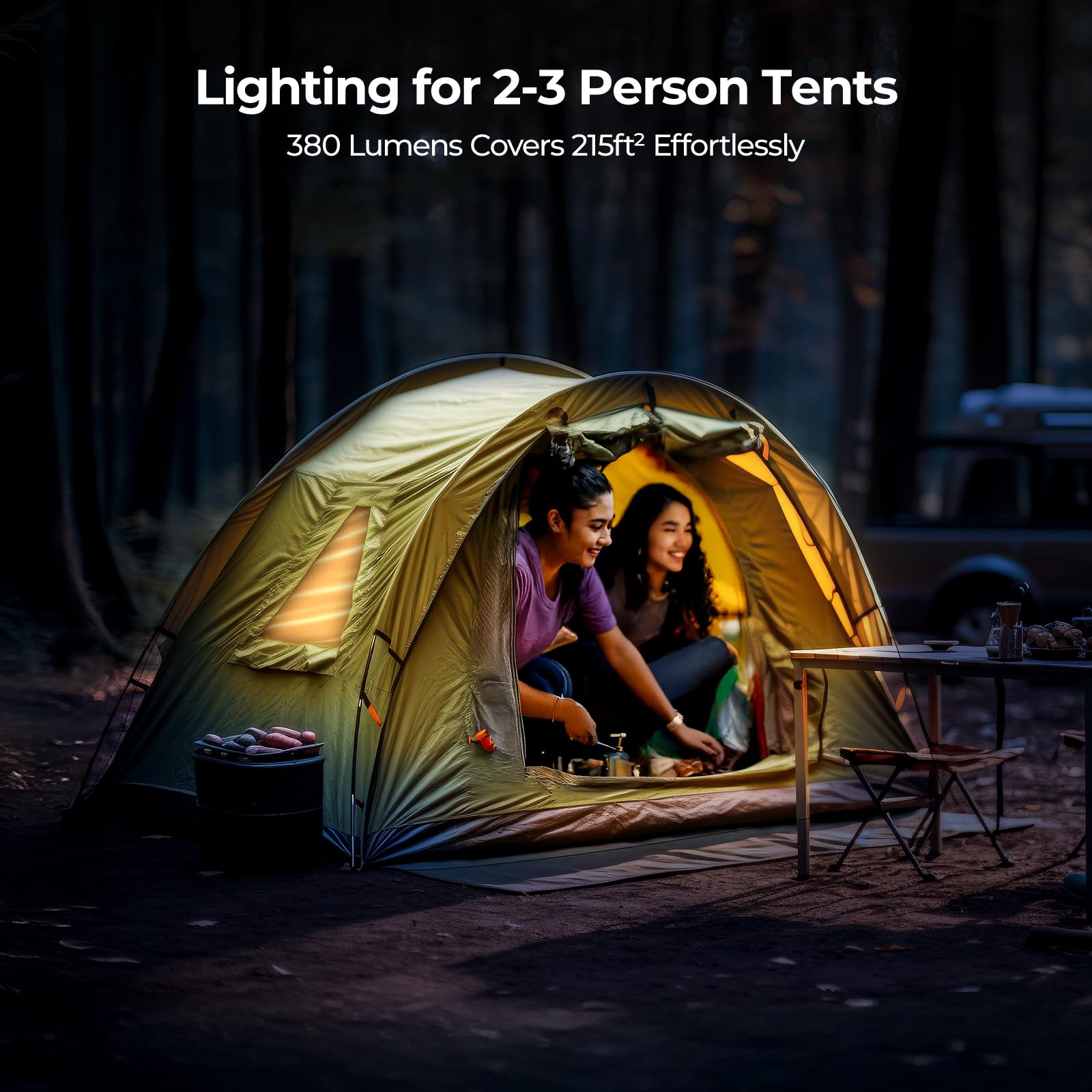 BougeRV Luz de área móvil, linterna de camping recargable, luz de camping portátil de 3200 mAh, IP65 impermeable, lámpara de campamento para tienda de campaña, cortes de energía, emergencia