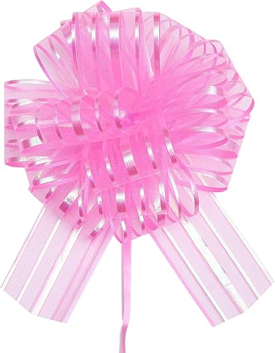 10 lazos para envolver regalos, lazos de regalo de 4 pulgadas para cesta de regalo, decoración de caja de regalo (rosa)