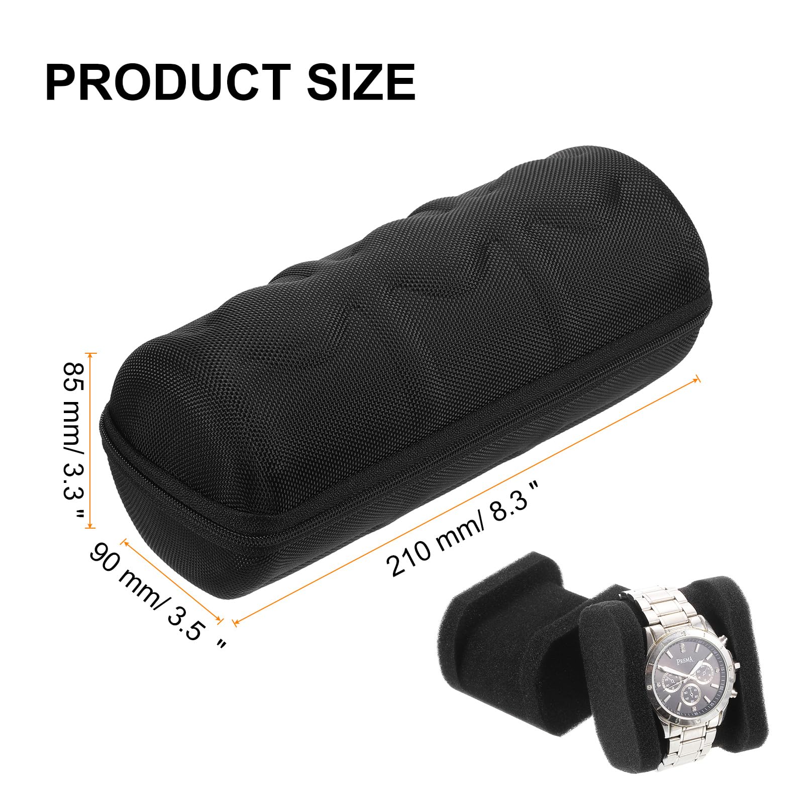 Estuche rígido de viaje para relojes de 3 ranuras, organizador de almacenamiento y exhibición de relojes para hombres y mujeres con almohada suave para la mayoría de relojes y relojes inteligentes d