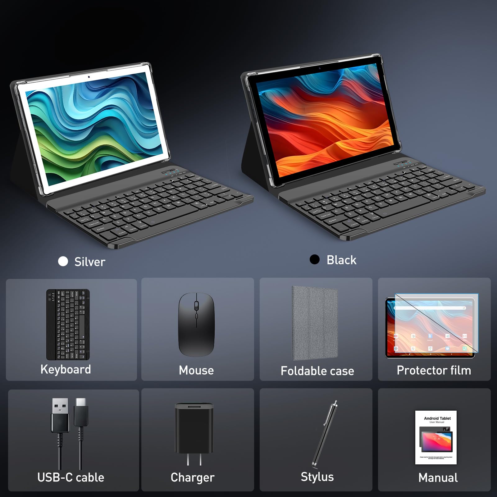 Amazon.com : Android Tablet 10.1 inch, 128GB Storage, 8GB(4+4) RAM