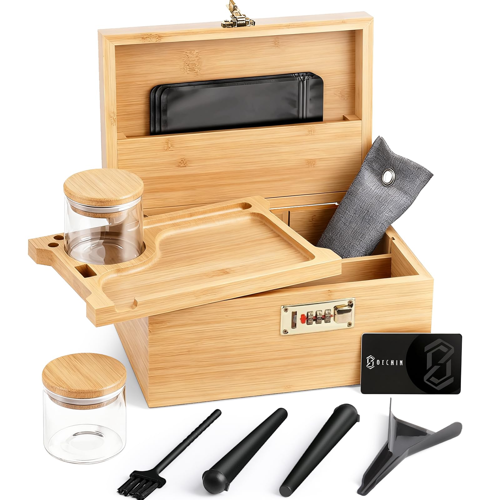 Amazon.com: OZCHIN Large Bamboo Box with Combination Lock