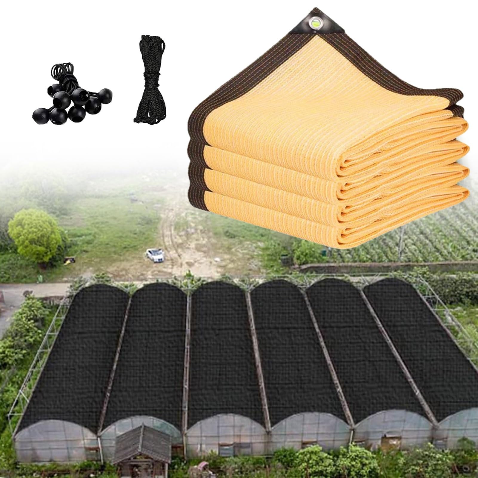 Wysokiej jakości żółta tkanina 40 x 60 cm siatka przeciwsłoneczna do ogrodu, patio i szklarni, na zewnątrz, plandeka z przelotkami, do roślin i vetables