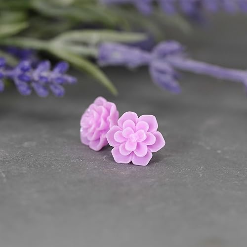 Vista 66 de Hypoallergenic Succulent Earrings for Sensitive Ears (Blue/Grey, Pure Titanium)