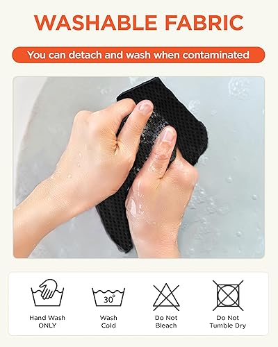 Miniatura 5 de curble Grand Cover, funda desmontable para silla de adulto, soporte ergonómico para respaldo de silla y soporte lumbar (azul)