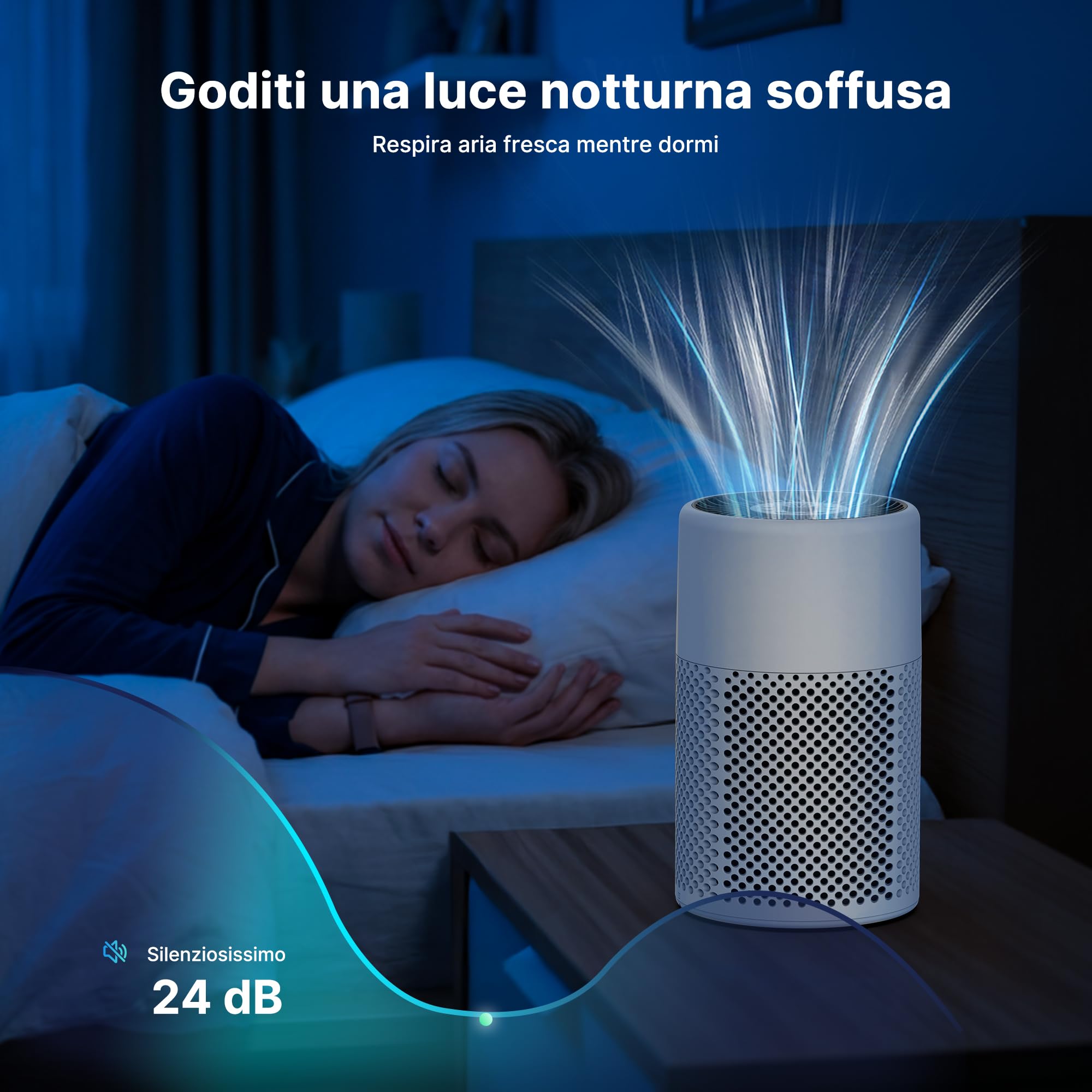 CHIVALZ Purificatore Aria HEPA Modello 2588, Bianco, 1 Pezzo