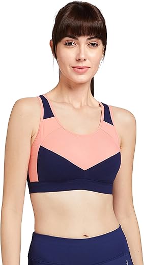 Van Heusen Women Cotton Proactive Wireless Padded Racerback Sports Bra – Anti Bacterial, Full-Coverage, Medium Impact