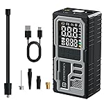 Portronics Vayu 10 Type-C Rechargeable Tyre Inflator, 2 x2000 mAh Batteries, Digital Display, 150 PSI, Preset Modes, Flashlight with SOS, Pressure Detection, for Cars, Bikes, Bicycles & Sport Balls