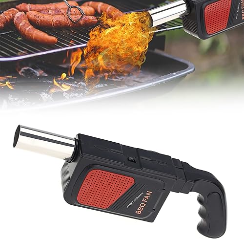 Miniatura 3 de Ejoyous Ventilador de parrilla de mano, soplador de parrilla portátil eléctrico para barbacoa, ventilador de aire para acampar al aire libre,