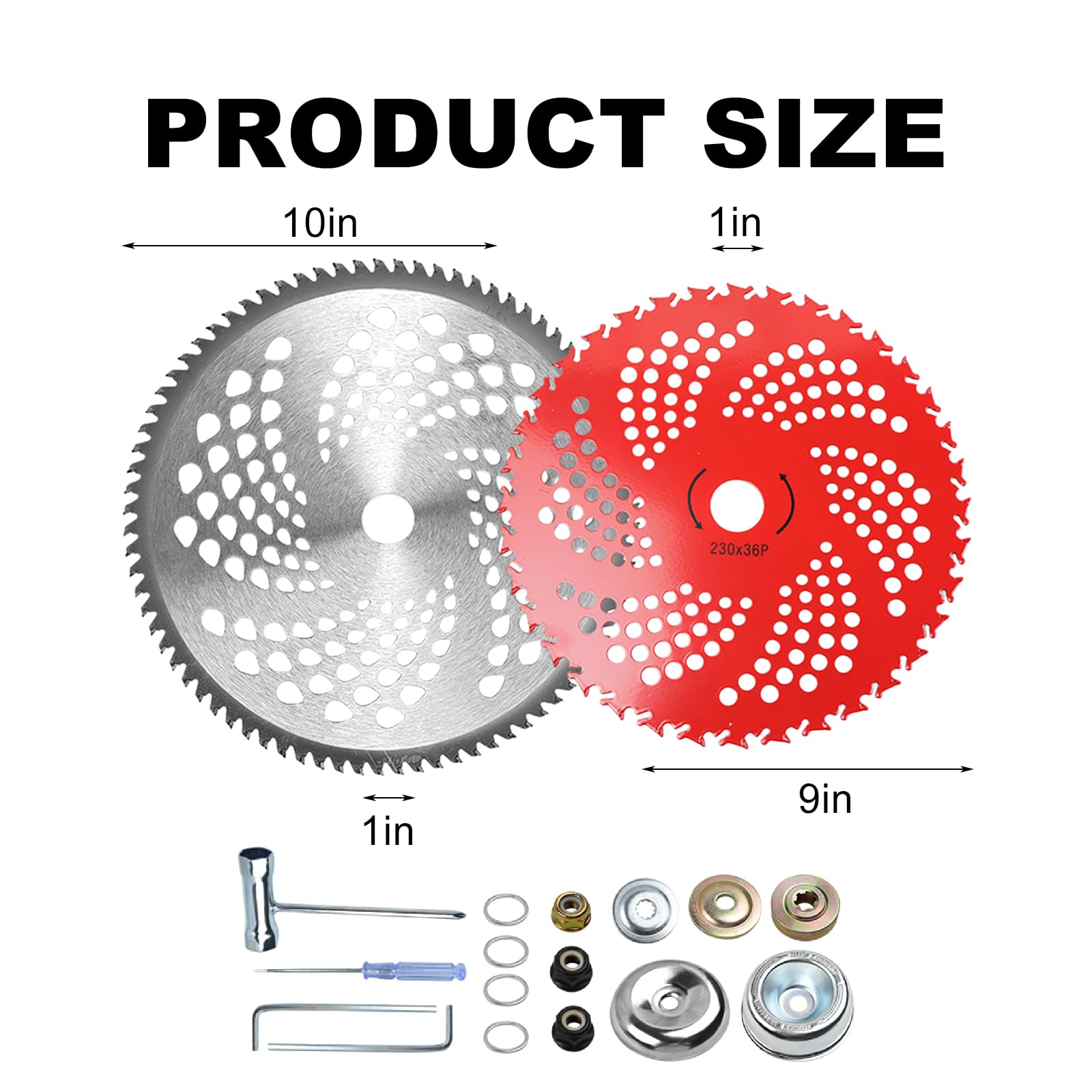 Lot De 2 Lames De Scie Pour Débroussailleuse, 80 Dents, 230 X 25,4 MM, Lame De Débroussailleuse Pour Scies Circulaires Et Débroussailleuses, Lame De Débroussailleuse