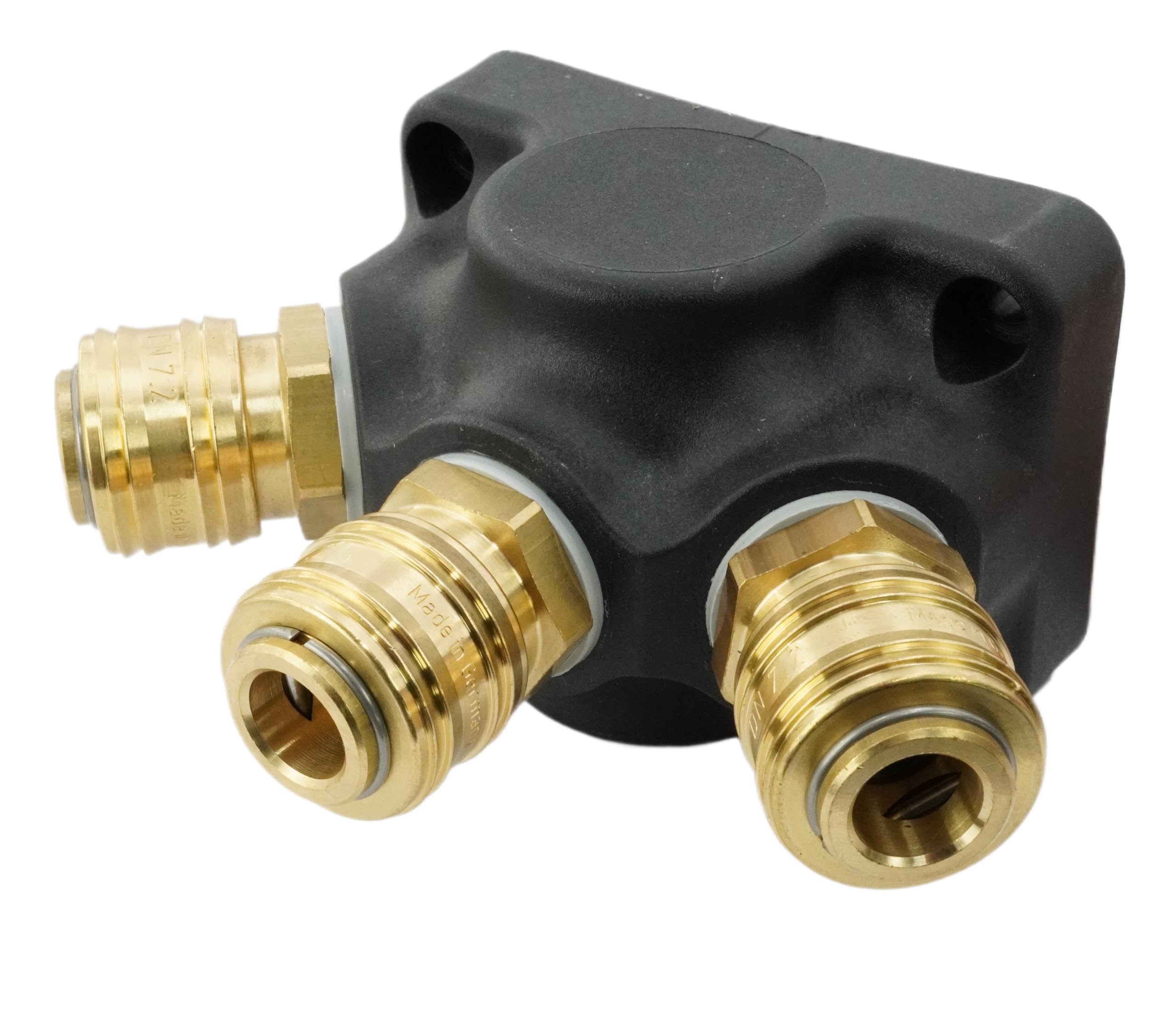 Fittingstore - Druckluft Wanddose NW 7,2 mit 3 Kupplungsdosen (G 3/4" (IG))
