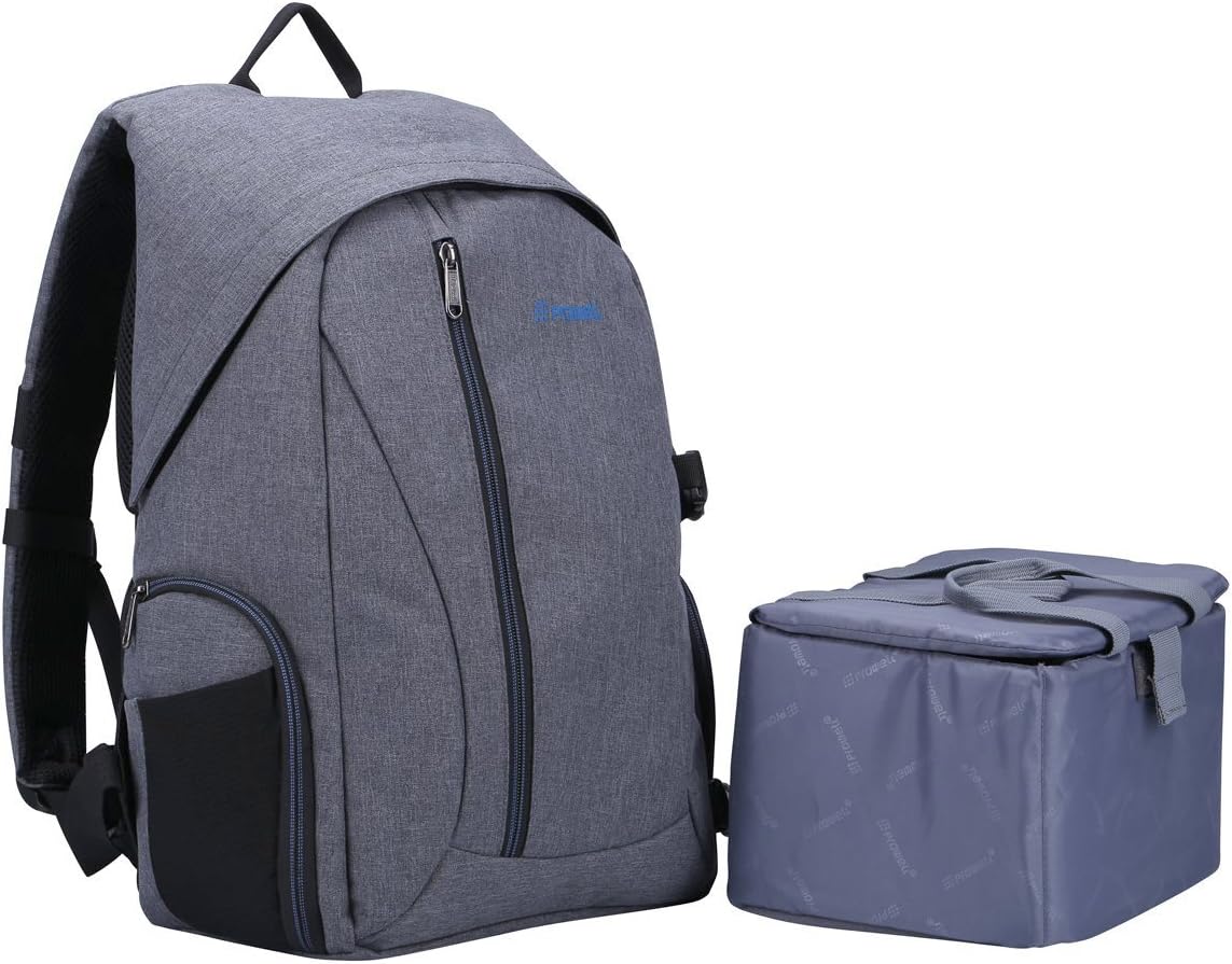 Waterproof Linen DSLR SLR Camera Backpack Bag with Removable Lower Insert Divider for Travel Outdoor Photography (Heather)