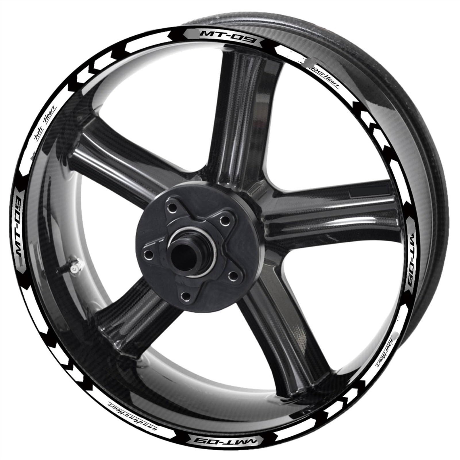 Reflective Motorcycle Mt09 Wheel Sticker Rim Decal Logo Kit for Yamaha Mt 09 Sp 2020 2021 Decorative(Color2)