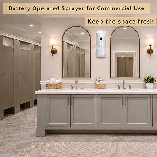 Miniatura 22 de Dispensador automático de ambientador en aerosol (paquete de 2), máquinas de aromaterapia ajustables de pie o montado en la pared para el hogar