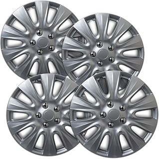17 inch Hubcaps Best for 2011-2014 Chysler 200 - (Set of 4) Wheel Covers 17in Hub Caps Silver Rim Cover - Car Accessories for 17 inch Wheels - Snap On Hubcap, Auto Tire Replacement Exterior Cap