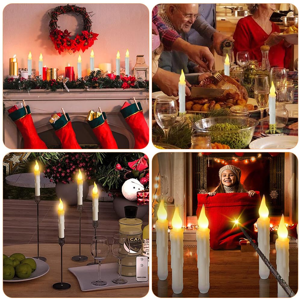Candele LED Fluttuanti Con Bacchetta Magica – 12 Pezzi, Luce Calda, Per Decorazioni Halloween E Natale - 2