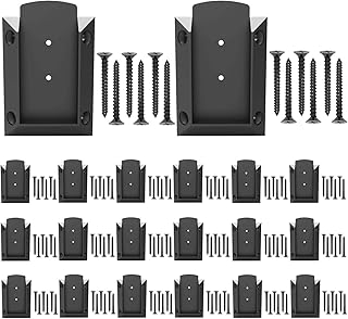 KASTFORCE 20pc Nylon Deck Railing Brackets Connectors with 120pcs Stainless Black Coating Screws for 2x4 (1.5x3.5) Railing Wood Post KF4011