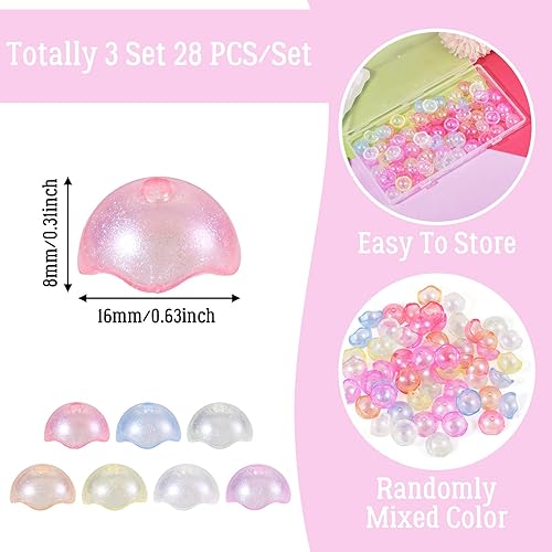 Vista 146 de FASHEWELRY 10 cuentas de cristal hechas a mano, cuentas florales de cristal, cuentas espaciadoras de flores de trompeta transparentes, cuentas