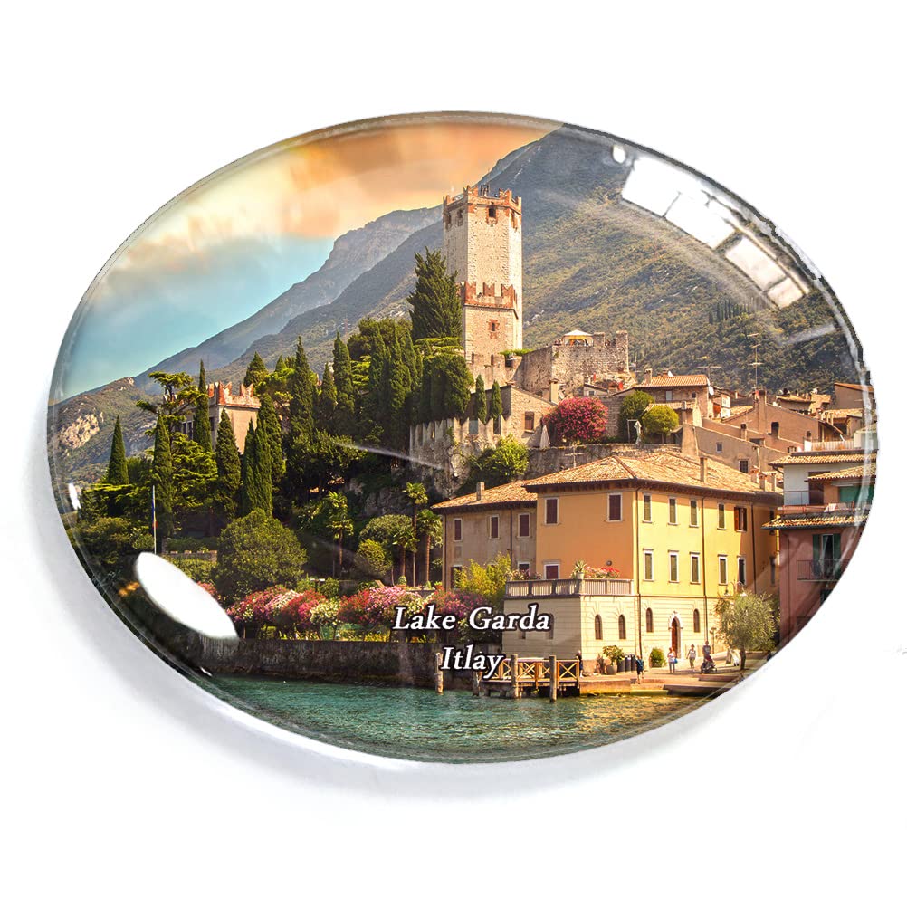 Lake Garda Itlay Magnet Fridge Refrigerator Freezer Magnet Sticker Souvenir Decorations Oval Crystal Magnet Kitchen Whiteboard