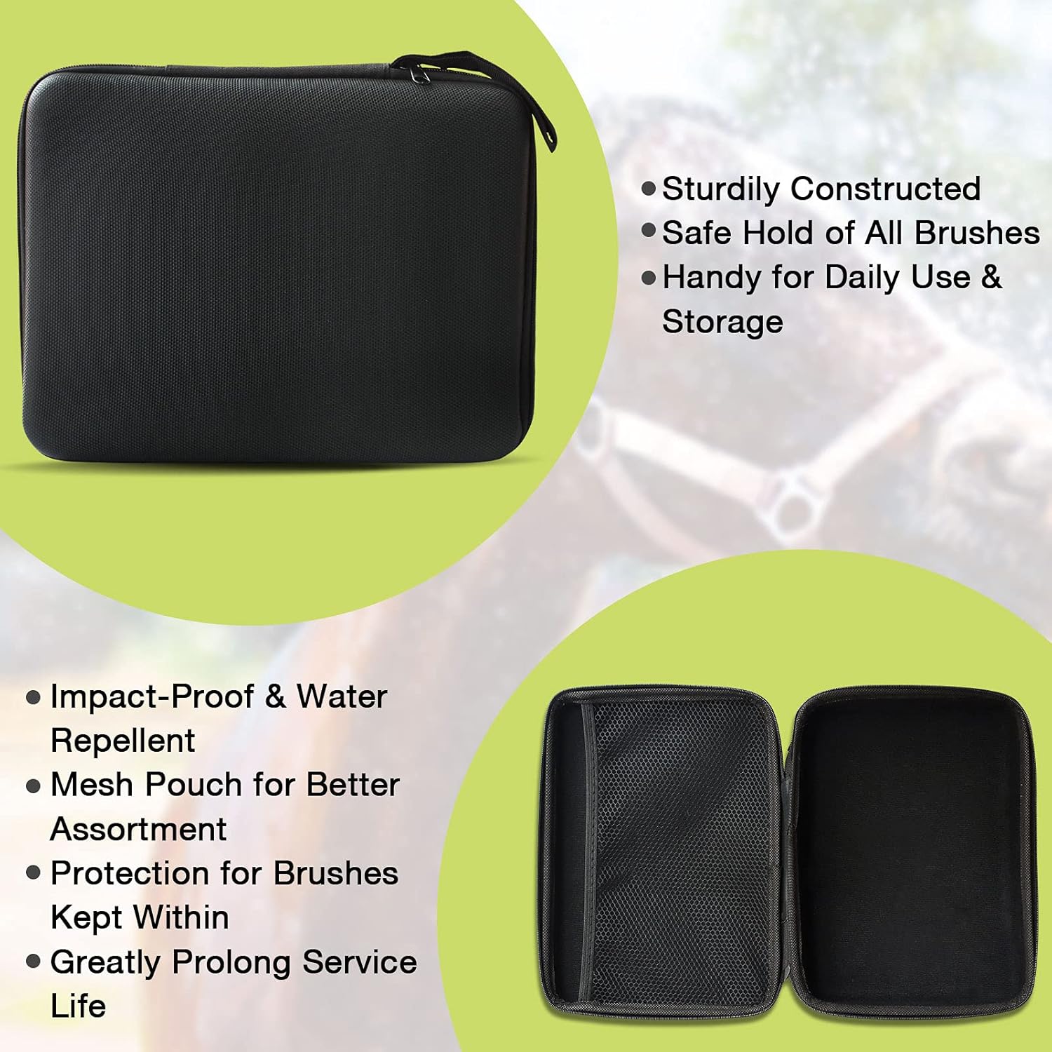 Harrison Howard Horse Grooming Kit 7-Piece Equine Care Series with Storage Case : Pet Supplies