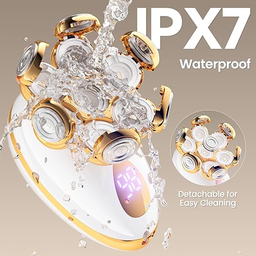 Miniatura 4 de Maquinillas de afeitar eléctricas para mujeres, afeitadora giratoria para piernas, bikini y axilas, kit de aseo impermeable húmedo y seco,