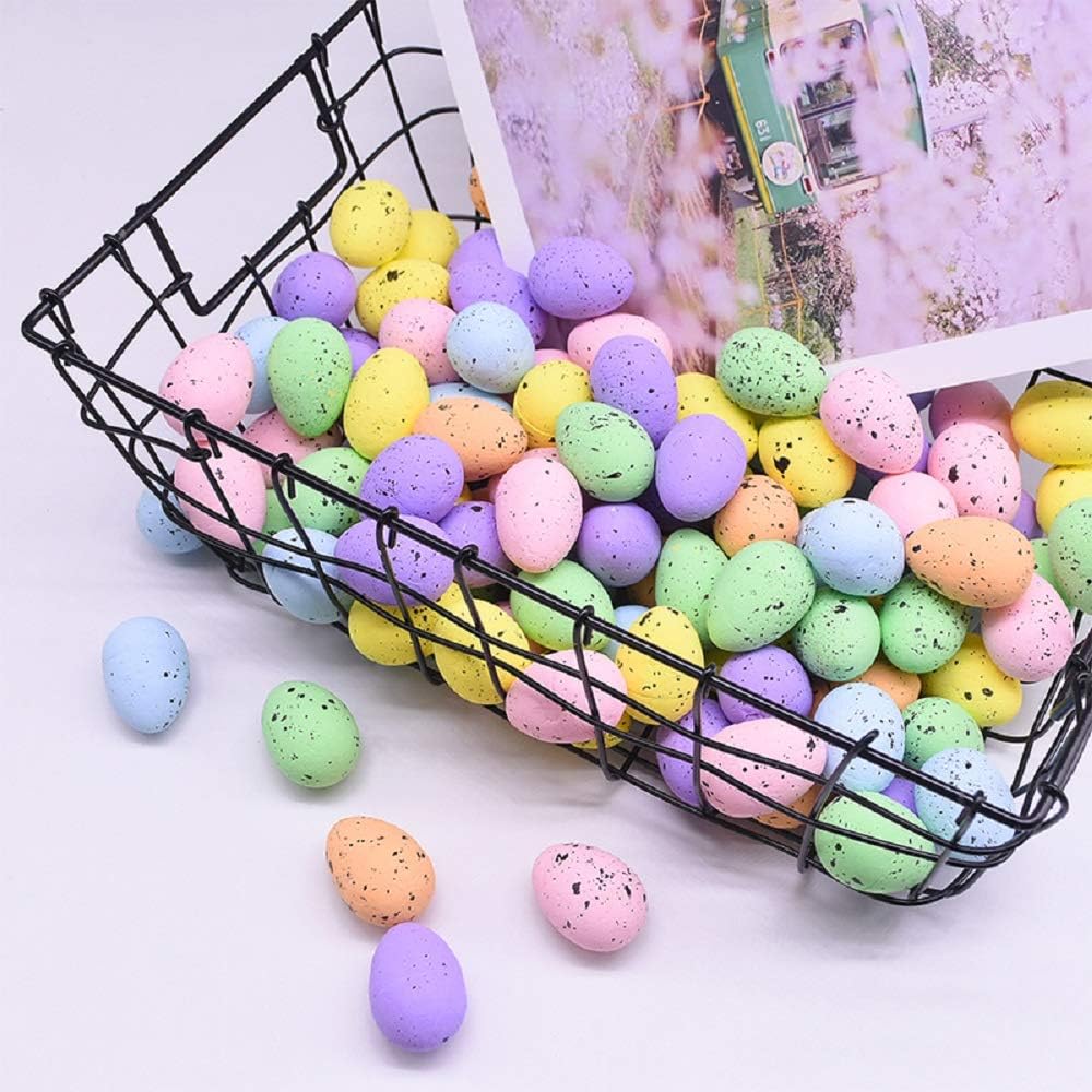 AnHua 50 Pcs Easter Egg Accessories mix color Foam Egg Easter Party Supplies Handmade DIY Gift For Kids home decor