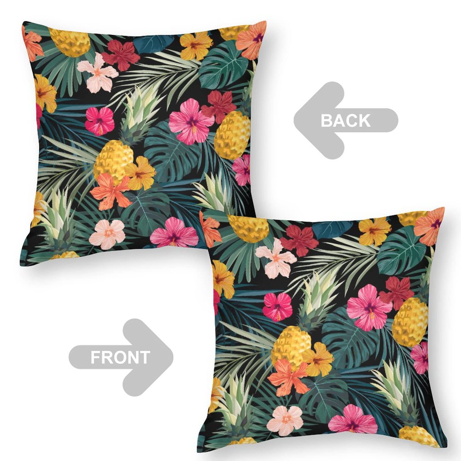 Federa Cuscino 40x40 Cm Con Due Cavalli In Campo Floreale | Poliestere Morbido Con Cerniera Nascosta | Per Divano E Letto