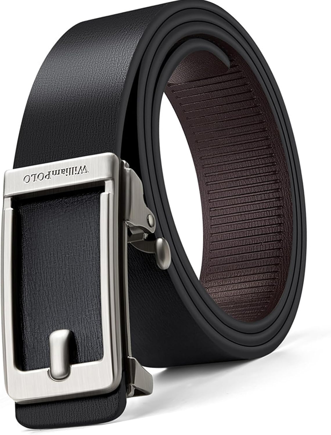 Image showing the automatic buckle with text 'Matte texture inner wall', 'One click release is convenient and effortless', 'Micro arc shaped buckle'.