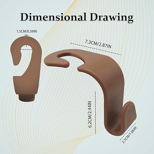 Miniatura 2 de 4 ganchos multiusos para reposacabezas de automóvil, organizador de almacenamiento para interiores, accesorios para bolsos, bolsos, colgador de