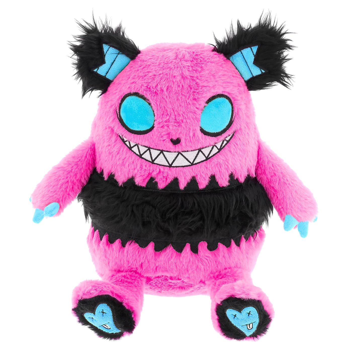 Gus Fink Plurzo Plushie Pal, Gothic Art Monster Character, Collectible Soft Plush Toy, Pink and Black