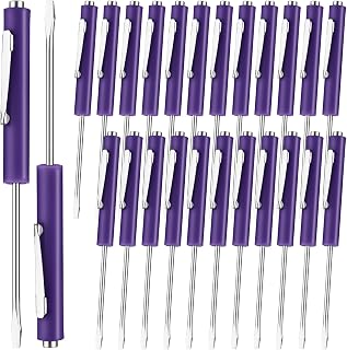 Honoson 25 Pcs Pocket Screwdriver Magnetic Slotted Flathead, Purple | Small Slotted Tool with Pocket Clip, Single Blade for Electrician Mechanical Work, Portable Mini Set for Quick Repairs