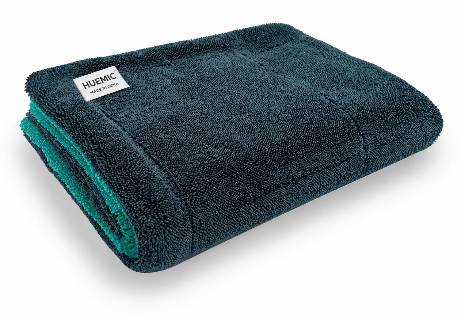 Car Microfiber Drying Cloth 1400 GSM, 40 x 60 cm, Aqua Blue/Grey | Twisted Loop Microfiber Towel | Super Absorbent, Scratch-Free, Edgeless Detailing Cloth - Pack of 1-image-47