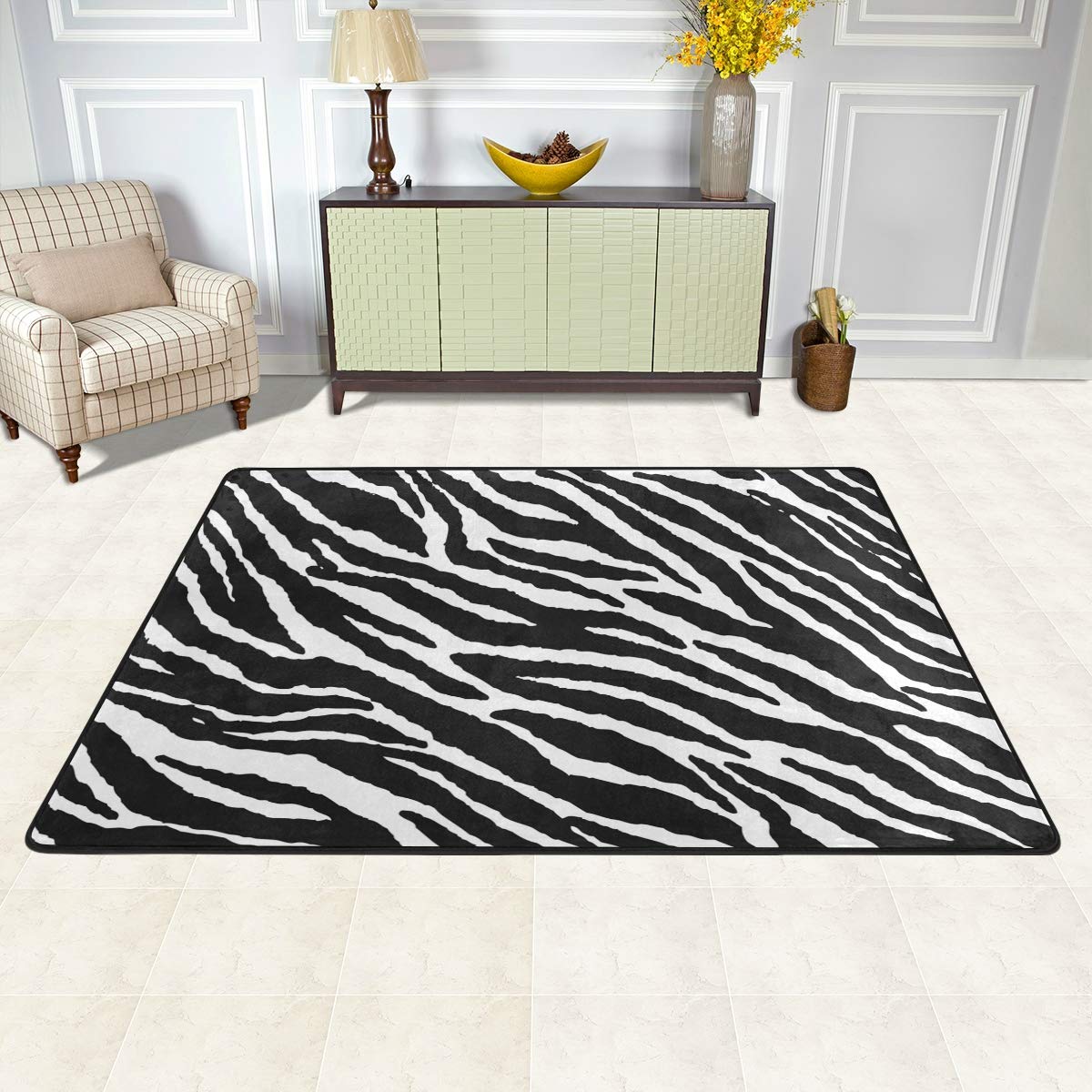 MONTOJ Animal Skins Weathertech Fußmatten für Wohnzimmer, Schlafzimmer, Heimdekoration, Teppich, Polyester, 1, 72 x 48 inch