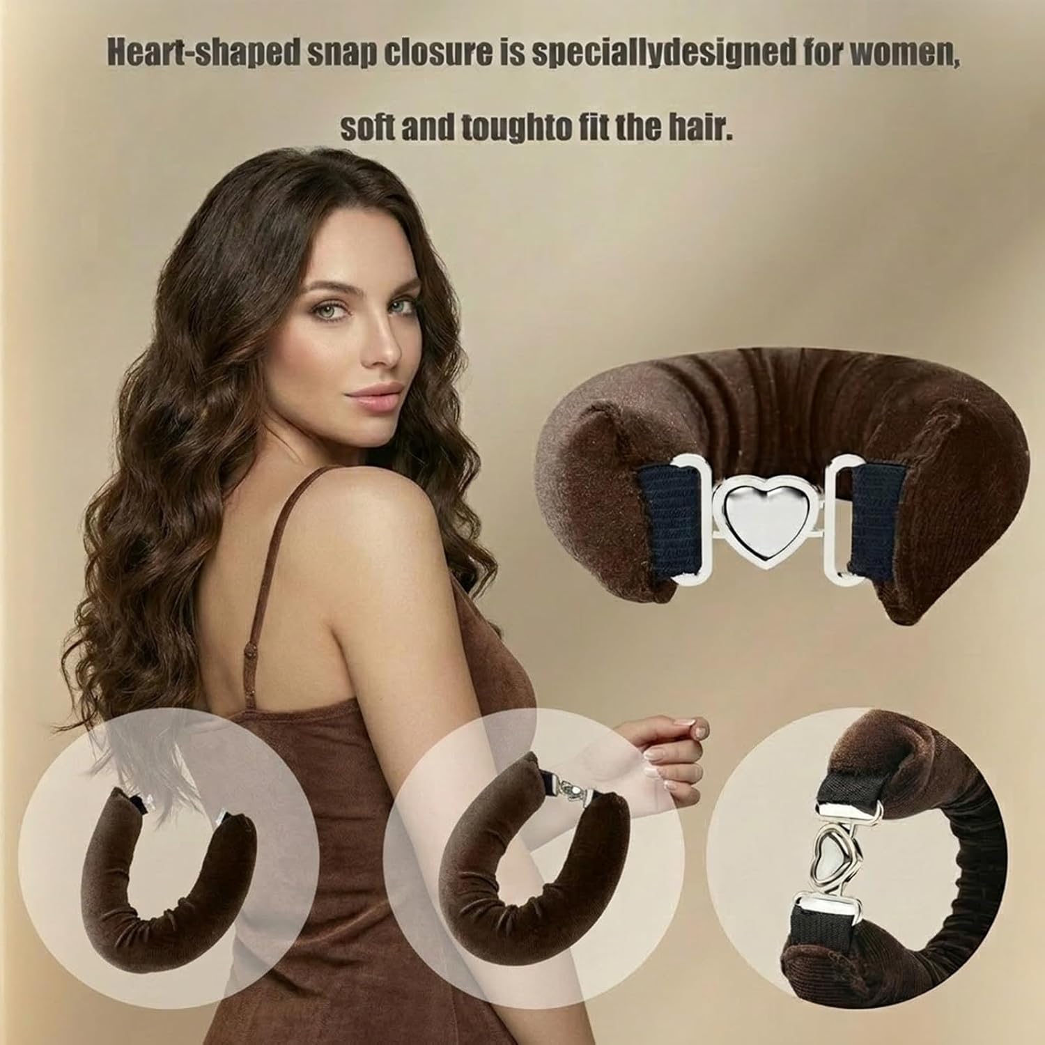 Heatless Curls Overnight Hair Curlers Set – 4PCS Jumbo Velvet Rollers with Shower Cap, No-Damage Flexi Rods for Beautiful Waves