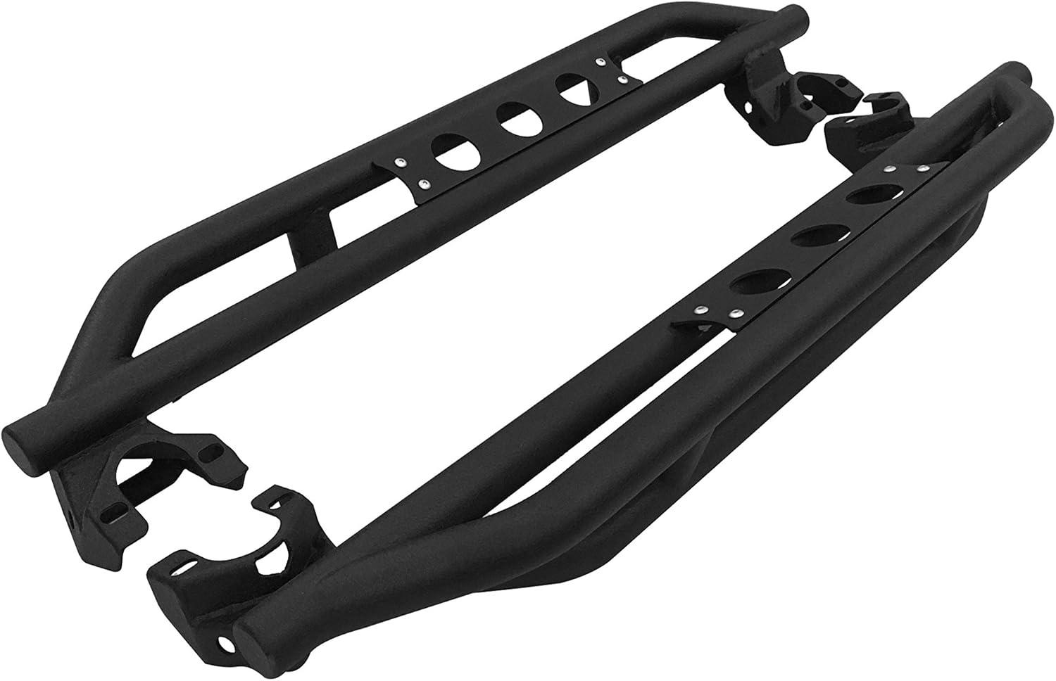 Rock Crawler Armor Kit Compatible for 2007-2018 fit Jeep Wrangler JK 2 Door (Exclude 2018 Wrangler JL Models) Texture Black Side Step Nerf Bar Running Board Rails