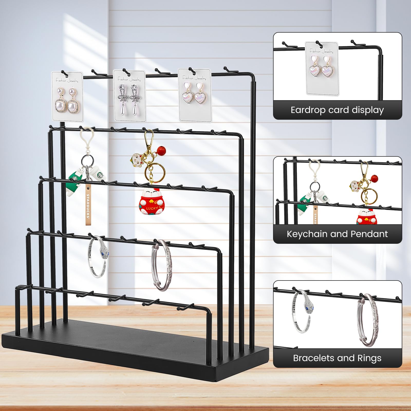 Tongyuyan Earring Stand,30 Hooks Earring Display,Jewelry Display,Earring Display Stands for Selling,15