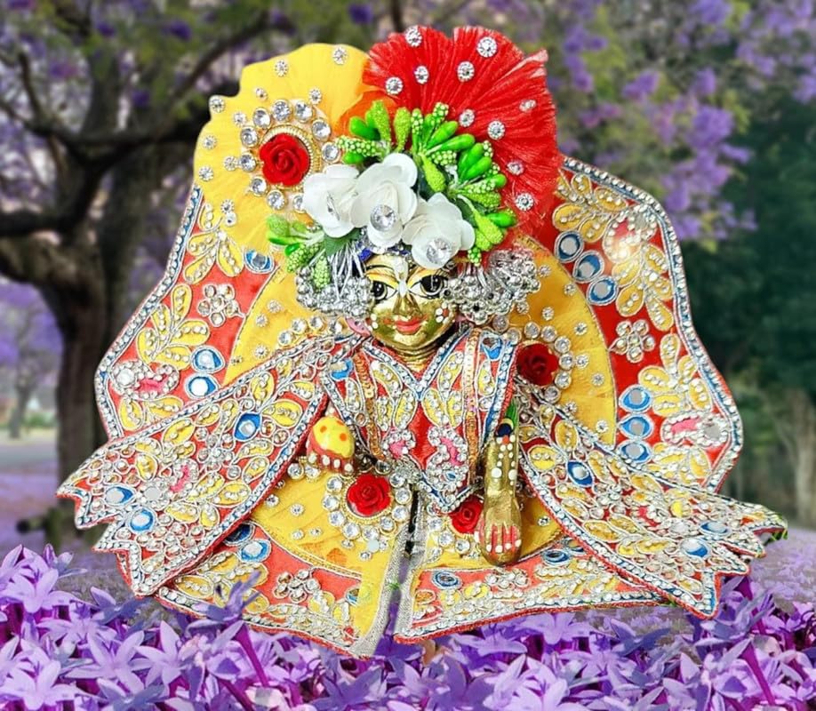 Image of Partish Laddu Gopal Heavy Janamashtmi Dress Size 4 l Ladoo Gopal Dress l Kanha Ji Poshak Size 1 2 4 5 6 (W)