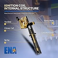 Vista 7 de Paquete de Bobina de Encendido ENA UF484 Compatible con VW Volkswagen Beetle Golf Jetta City 1999 2000 2001 2002 2003 2004 2005 2006 2007 2008 2009
