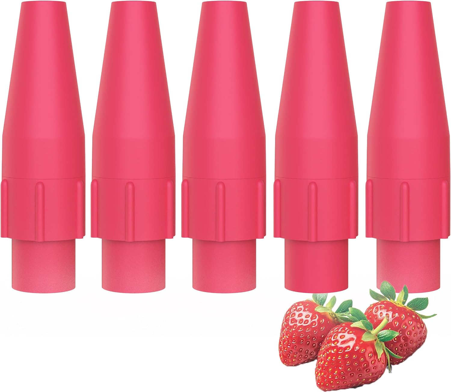 Universal Whipped Cream Dispenser Nozzle,Plastic Replacement Tip for Standard Cream Whippers,Cream Chargers Tanks Strawberry flavor Nozzle Silent Plastic 5-PACK