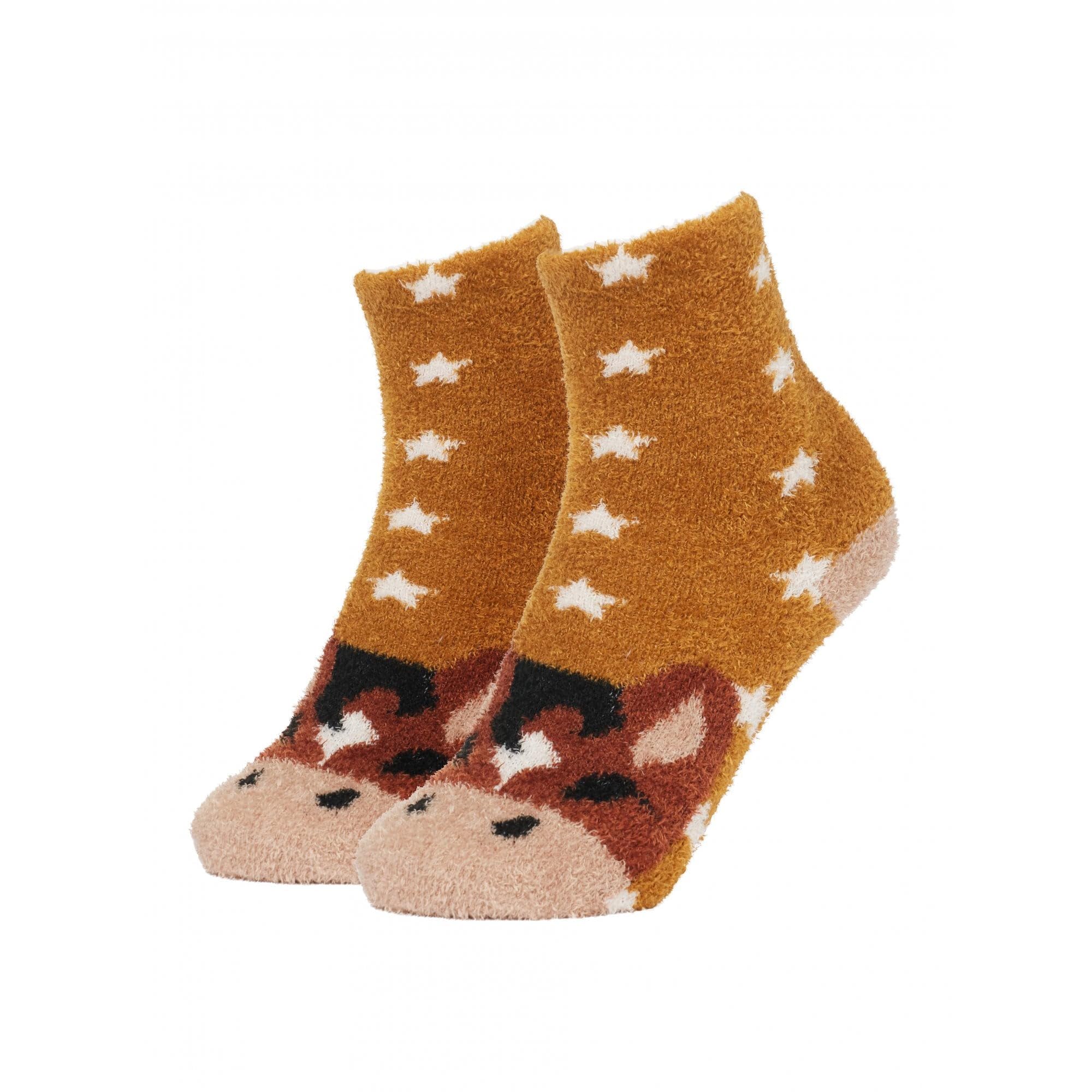 LeMieux Mini Fluffy Character Socks - Chancer - Super Soft and Fluffy - Perfect for under wellies - UK 6-9