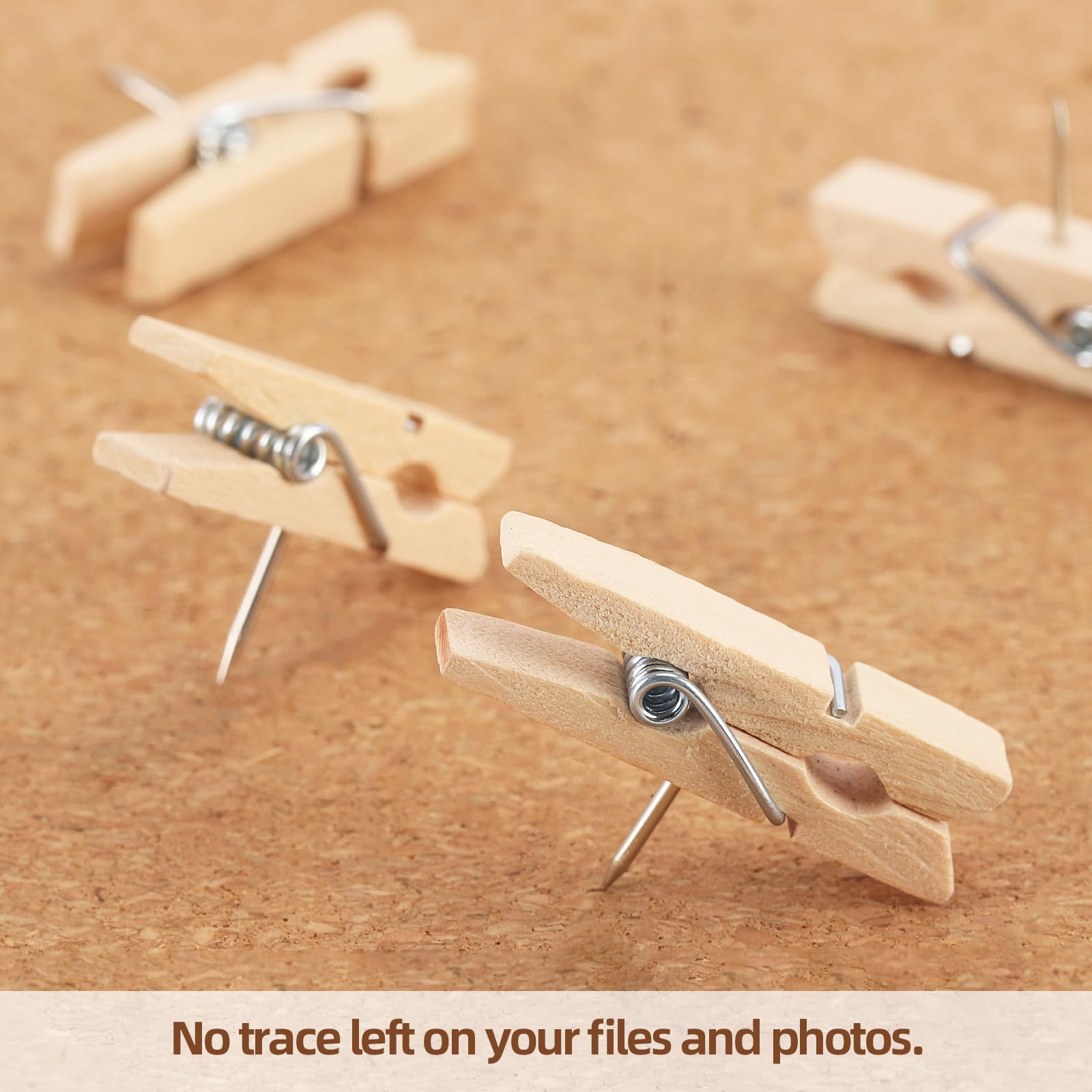 60 Puntine In Legno Con Testa - Per Lavagne Sughero, Poster, Foto - Idee Creative Casa E Ufficio