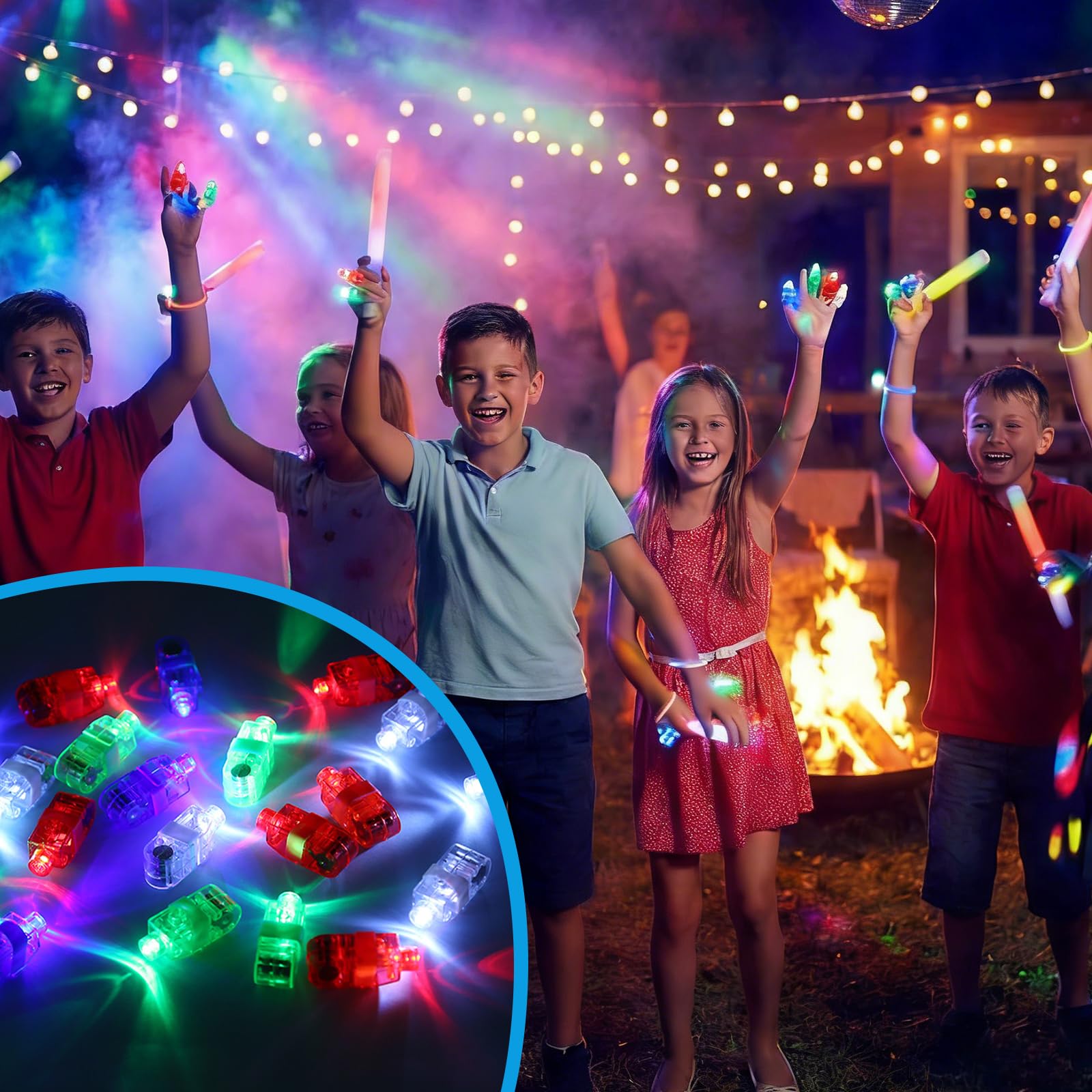 HhBdy 48 Pezzi Luci da Dito, Giocattoli Illuminati a LED Multicolore Bastoncini Luminosi Divertente Addobbi di Carnevale Luminoso per Matrimoni Festival Musicali Feste di Compleanno