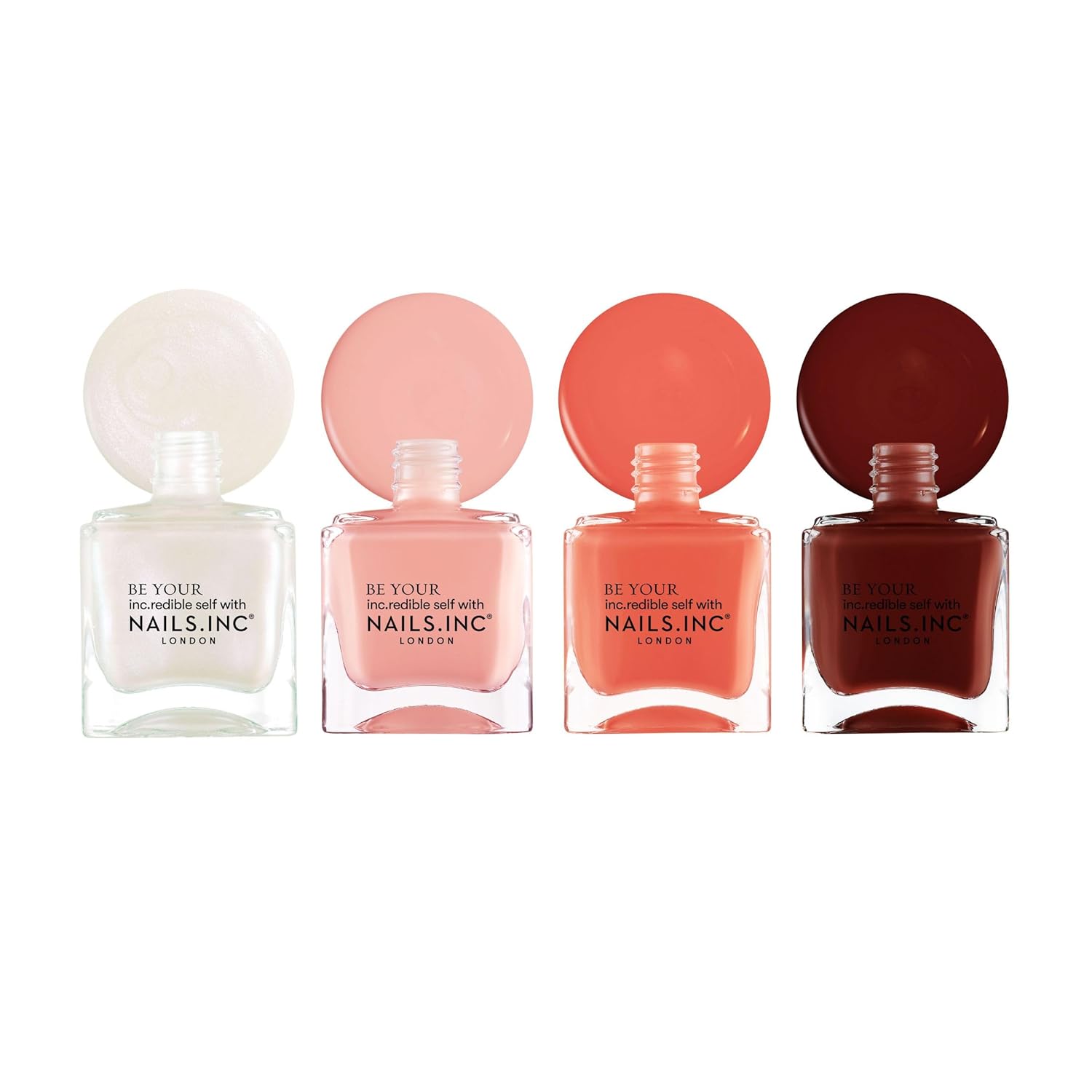 Nails Inc Apricot Crush Nail Polish Set, Multicolor, Glossy, No Chip, Long Lasting, Quick Dry, Air Dry, Professional Manicures & Pedicures, Fingernails & Toenails, Vegan Nail Polish Quad, 4 Piece Set - Image 6