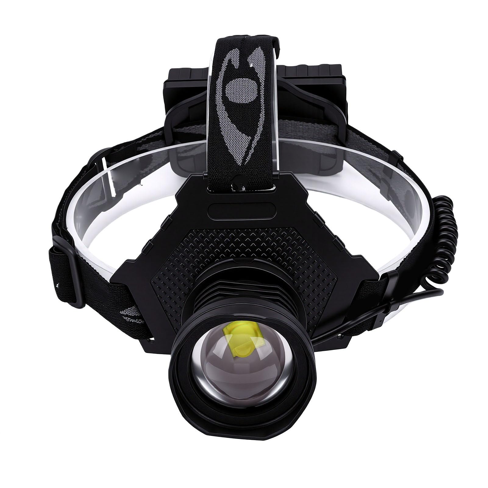 Linterna frontal para pesca nocturna y senderismo con zoom ajustable 7